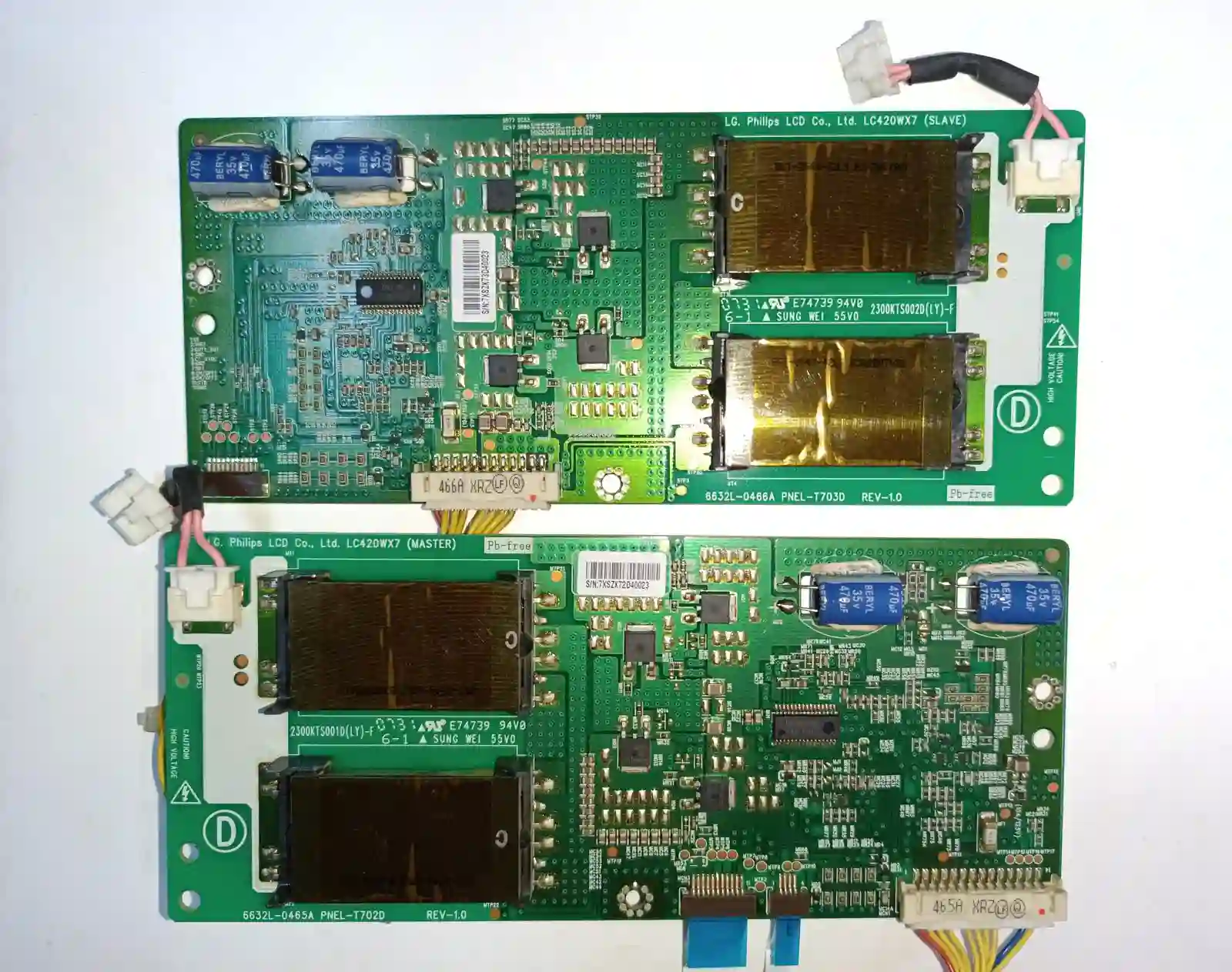 6632L-0465A (MASTER) , 6632L-0466A (SLAVE) LG INVERTER BOARD