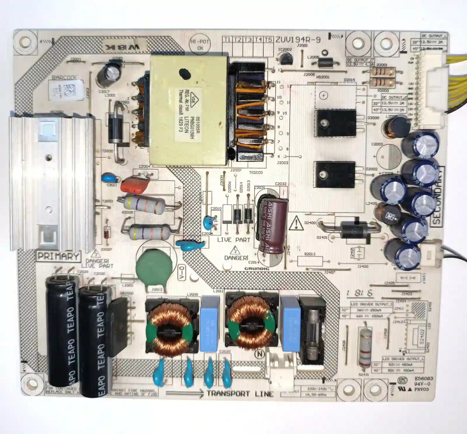 ZUV194R-9 ARCELIK-BEKO-GRUNDIG POWERBOARD