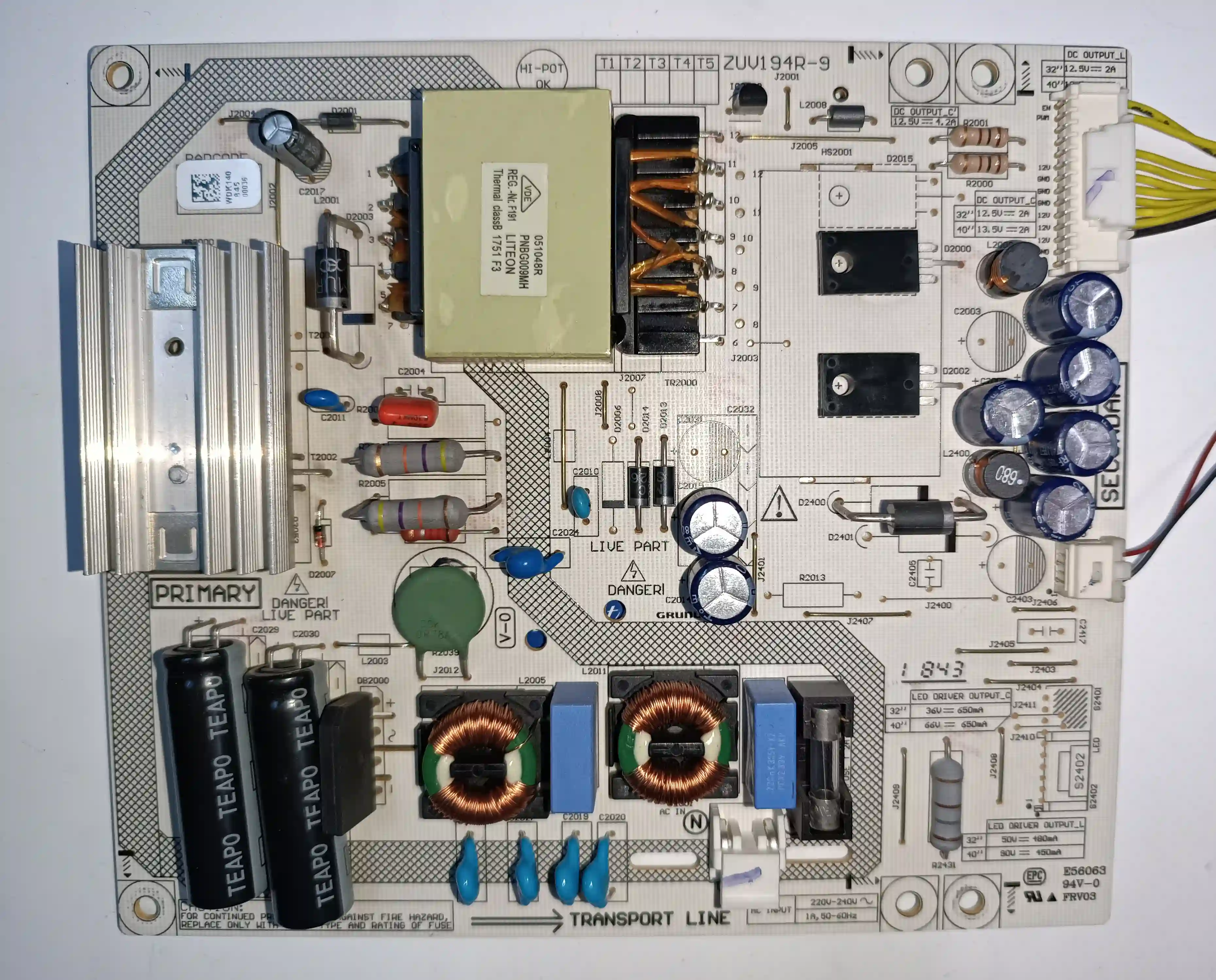 ZUV194R-9 ARCELIK-BEKO-GRUNDIG POWERBOARD